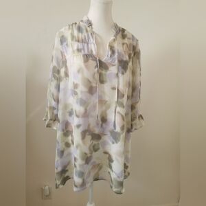 Reitman 2X Floral Pastel Print Lined Top